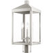 Nyack 3 Light 20 inch Brushed Nickel Outdoor Post Top Lantern