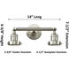 Franklin Restoration Colton 2 Light 16 inch Brushed Satin Nickel Bath Vanity Light Wall Light, Franklin Restoration
