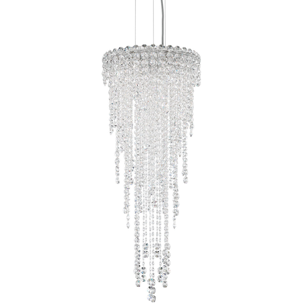 Chantant 4 Light Polished Stainless Steel Pendant Ceiling Light in Optic, Strand