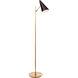 AERIN Clemente 47.25 inch 60.00 watt Brass with Black Floor Lamp Portable Light