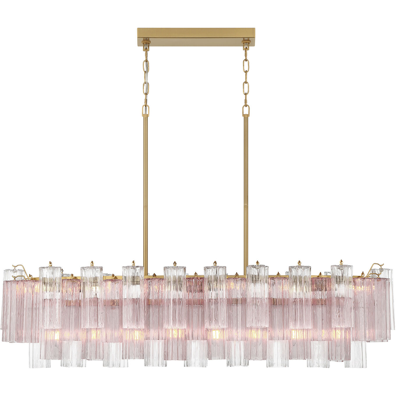 Addis 14 Light 51.75 inch Aged Brass Linear Chandelier Ceiling Light in Spring