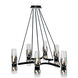 Flame 12 Light 36 inch Matte Black Chandelier Ceiling Light