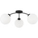 Amos 3 Light 28 inch Black Iron Semi-Flush Mount Ceiling Light