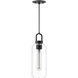 Alora Mood Soji 1 Light 5.13 inch Matte Black Pendant Ceiling Light in Clear Glass