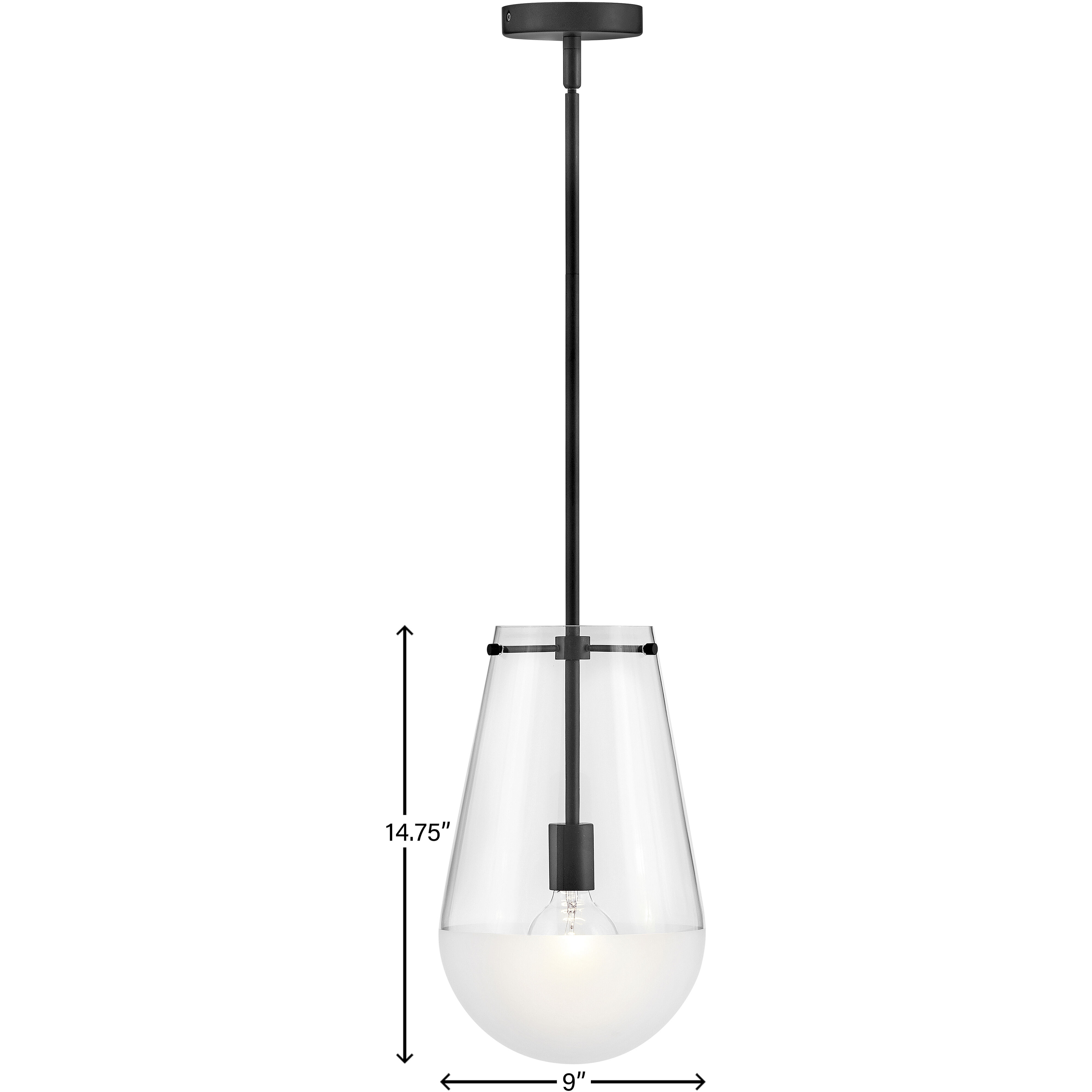 Beck 9 inch Black Indoor Pendant Ceiling Light
