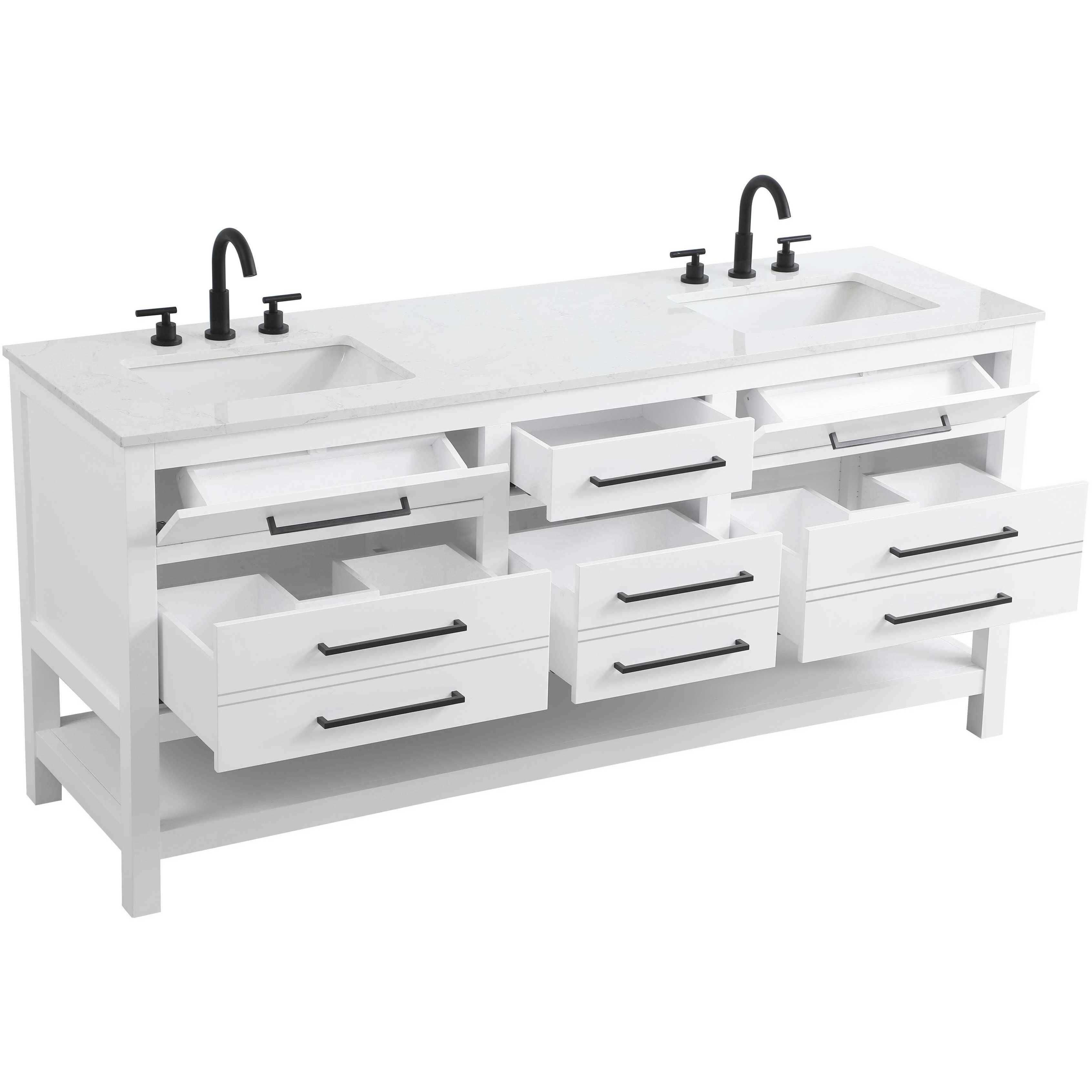 Karson 72 X 34 inch White Bathroom Vanity Cabinet