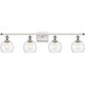 Ballston Athens 4 Light 36 inch White and Polished Chrome Bath Vanity Light Wall Light in Clear Glass