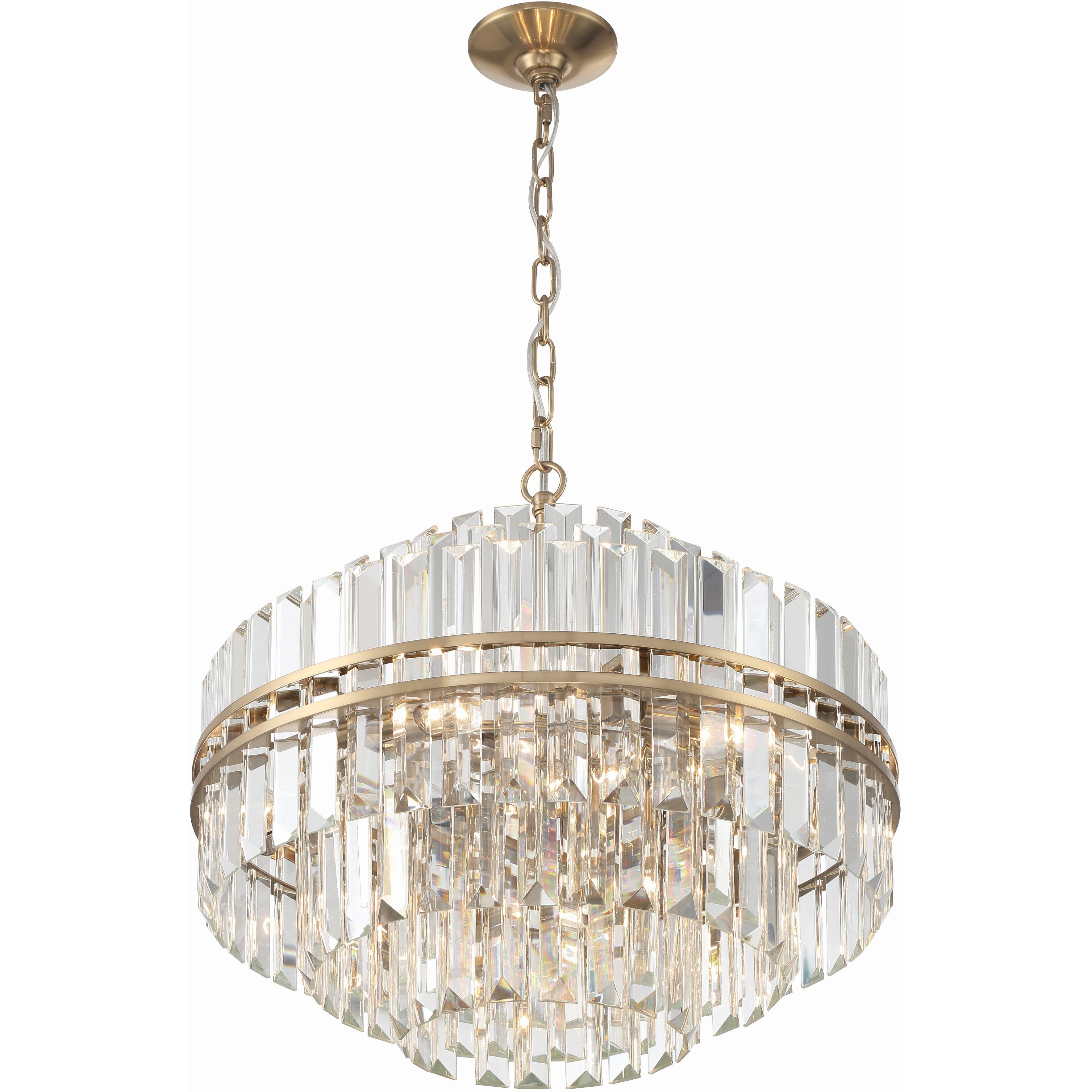 Hayes 12 Light 22 inch Aged Brass Chandelier Ceiling Light