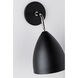 Gia 1 Light 6.25 inch Polished Nickel / Black Wall Sconce Wall Light in Polished Nickel and Black