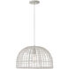 Bohemian 1 Light 18 inch White Rattan Pendant Ceiling Light