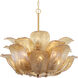 Orchid 10 Light 28.5 inch Legacy Brass Pendant Ceiling Light in Amber Handmade Glass