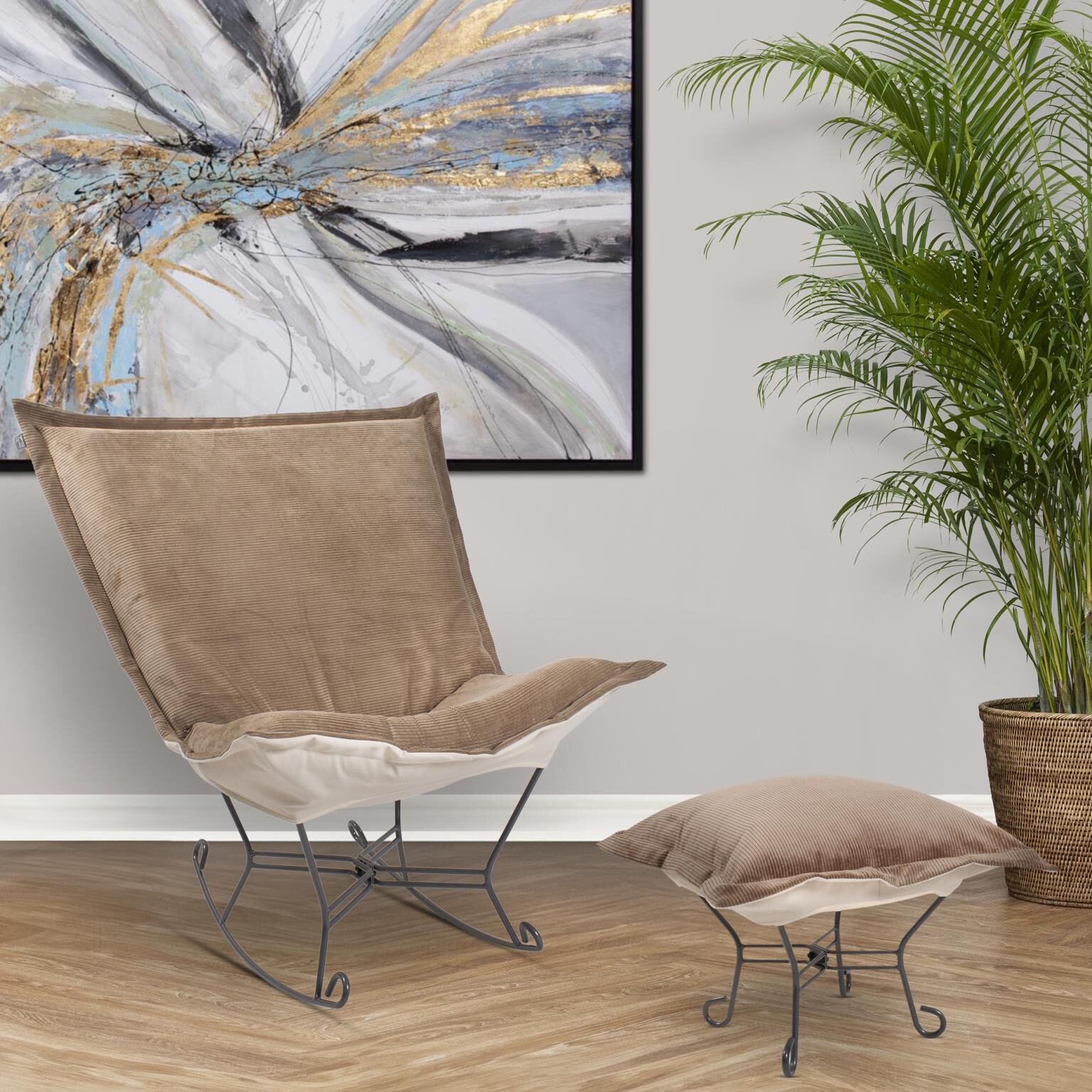 Pana 40 inch Sand Puff Rocker Ottoman