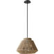 Eco LED 18 inch Matte Black Pendant Ceiling Light in Natural