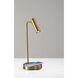 Kaye 17 inch 5.00 watt Antique Brass Desk Lamp Portable Light, with AdessoCharge Wireless Charging Pad and USB Port
