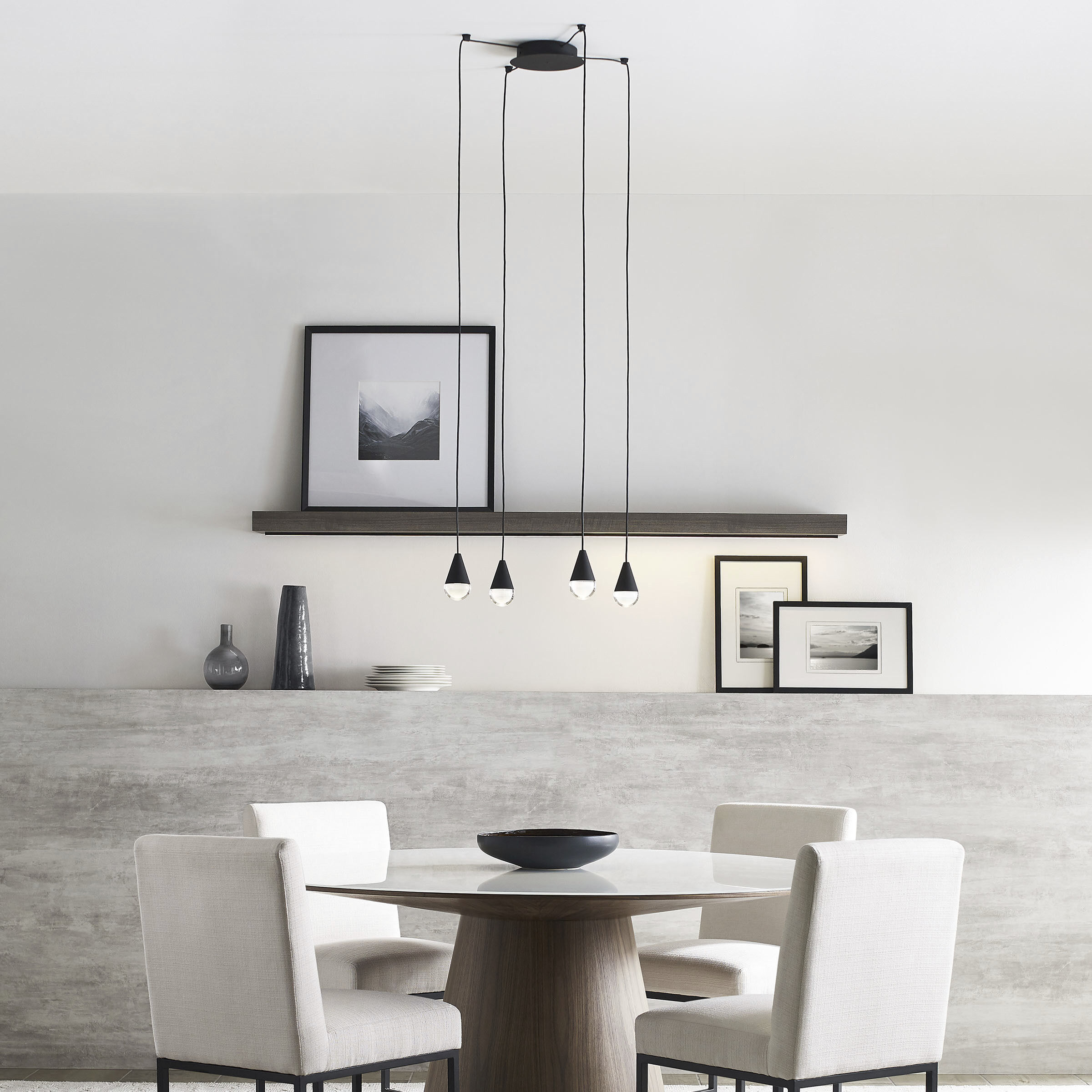 Sean Lavin Cupola LED Nightshade Black Chandelier Ceiling Light, Integrated LED