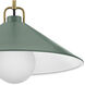 Milo LED 16 inch Lacquered Brass with Sage Green accents Pendant Ceiling Light