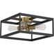 Nikki 4 Light 15 inch Black and Antique Brushed Brass Flush Mount Ceiling Light