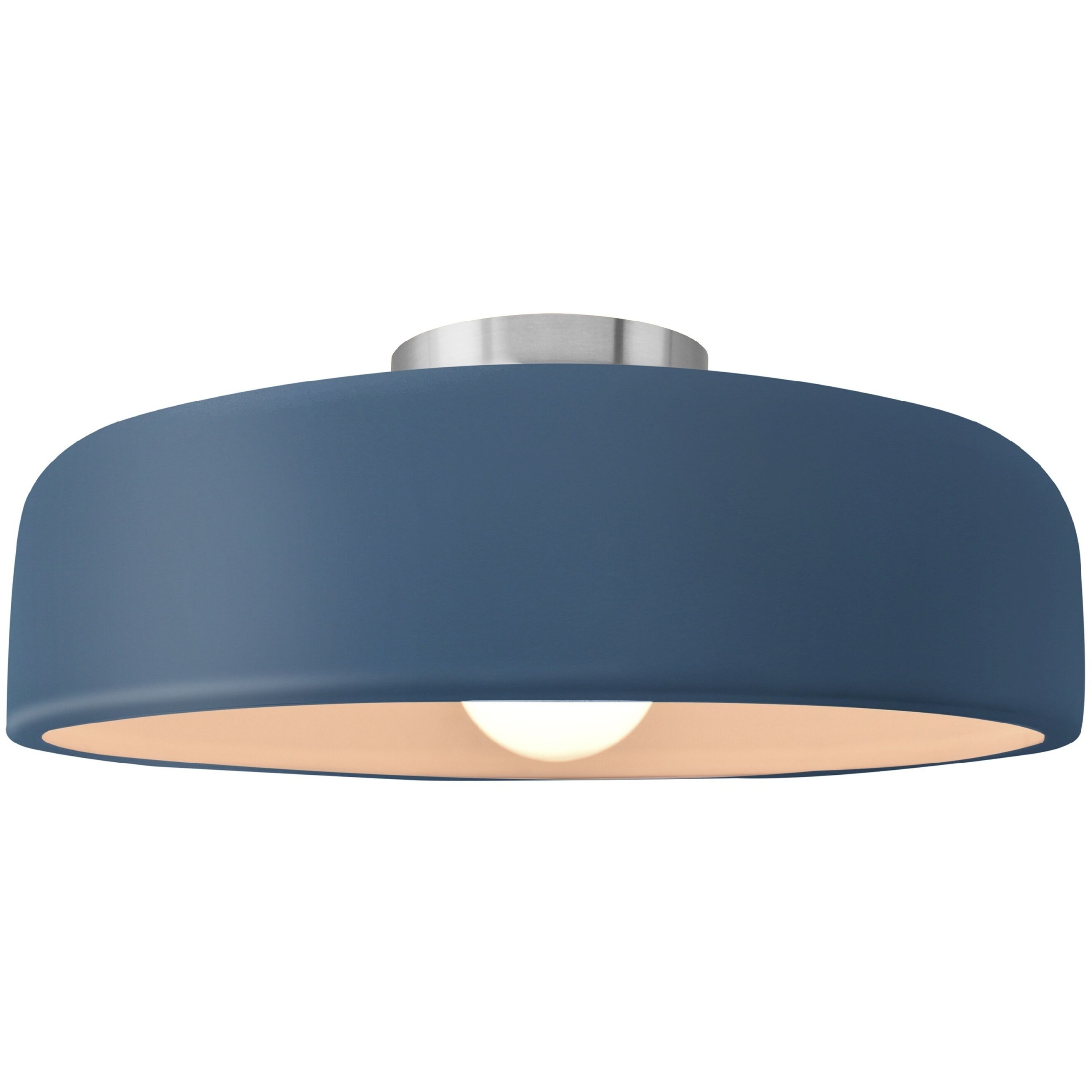 Radiance Collection - Spire 1 Light 13 inch Midnight Sky and Brushed Nickel Semi-Flush Ceiling Light in Replaceable Bulb, 13W x 6H, Form+Finish+Function