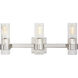 C&M by Chapman & Myers Geneva 3 Light 22.5 inch Polished Nickel Vanity Light Wall Light