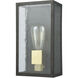 McKenzie 1 Light 11 inch Blackened Bronze with Brushed Brass Outdoor Wall Sconce