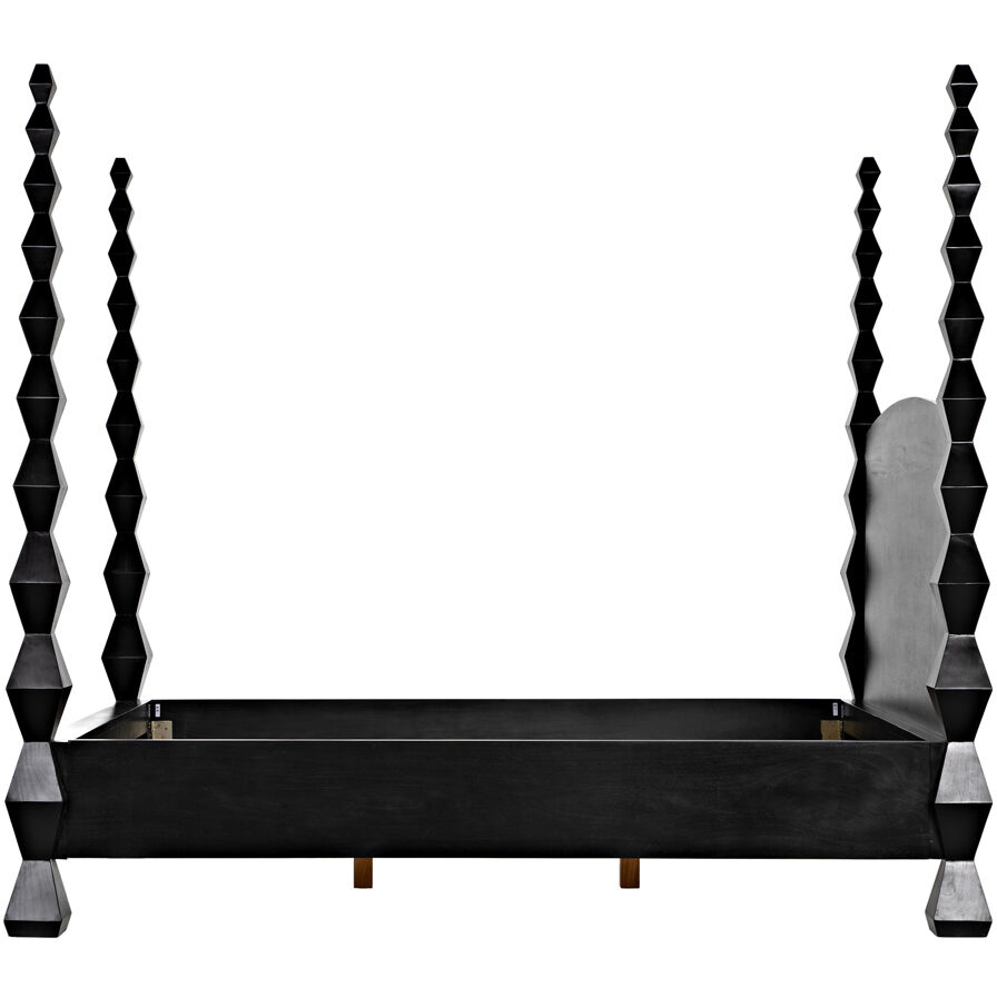 Brancusi Hand Rubbed Black Bed, Queen