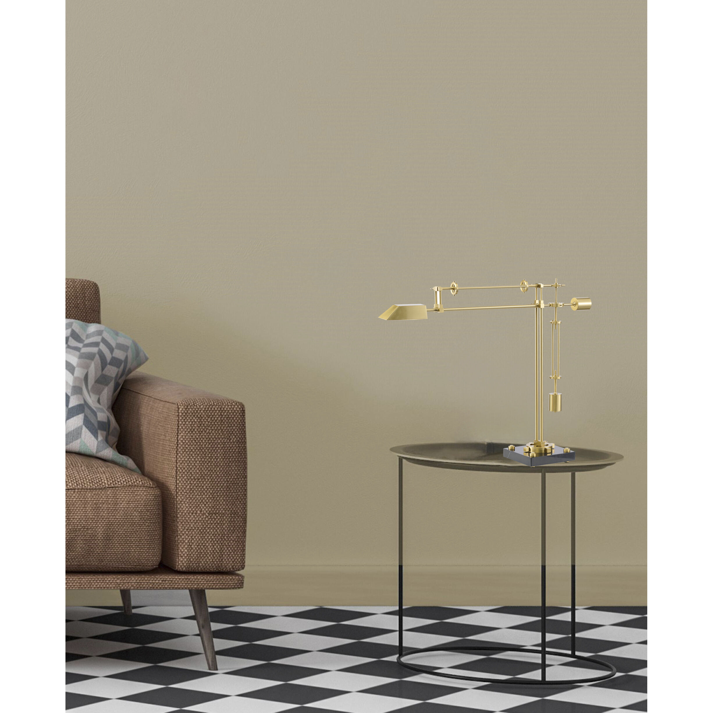 Canada 27.56 inch 5 watt Black & Brass Table Lamp Portable Light