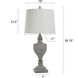 Branson 35.75 inch 150 watt Grey Table Lamp Portable Light