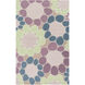 Peek-A-Boo 60 X 36 inch Purple and Green Area Rug, Poly Acrylic