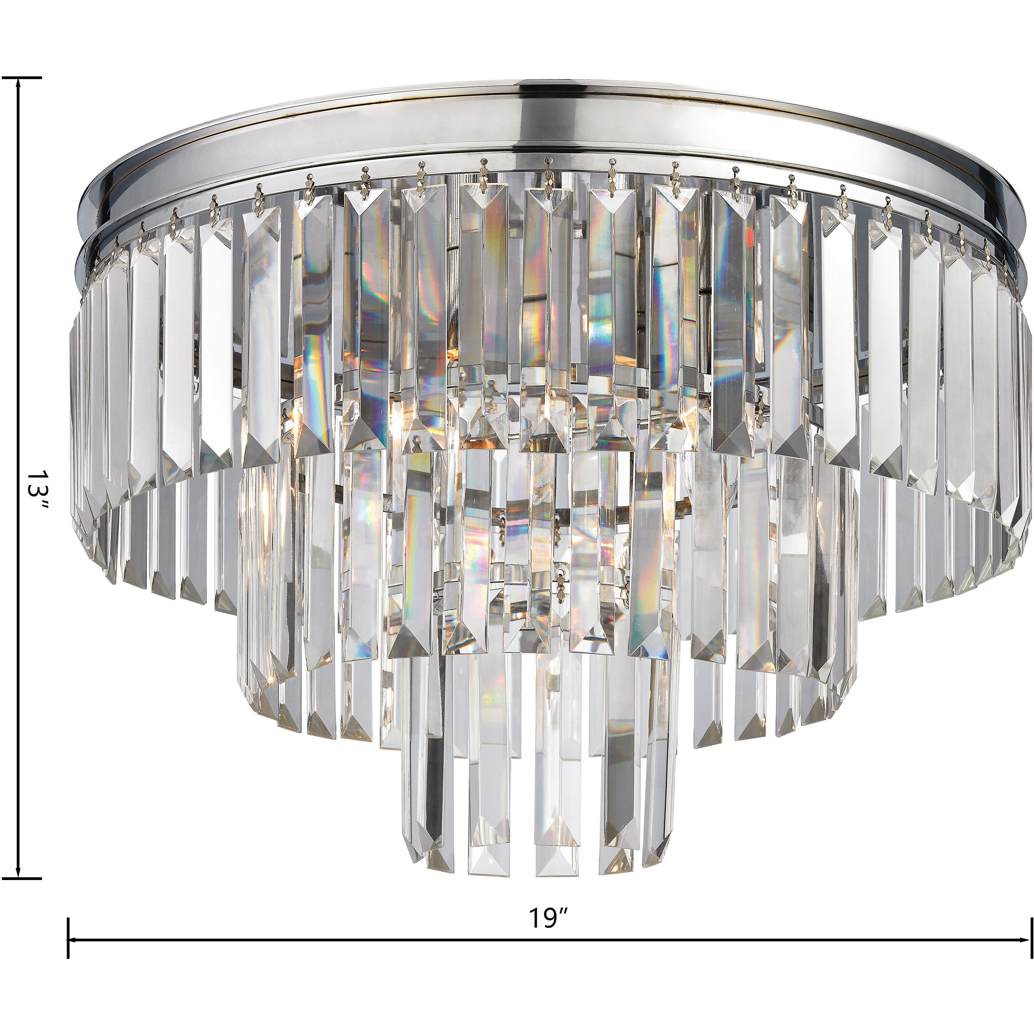 Palacial 3 Light 19 inch Polished Chrome Semi Flush Mount Ceiling Light