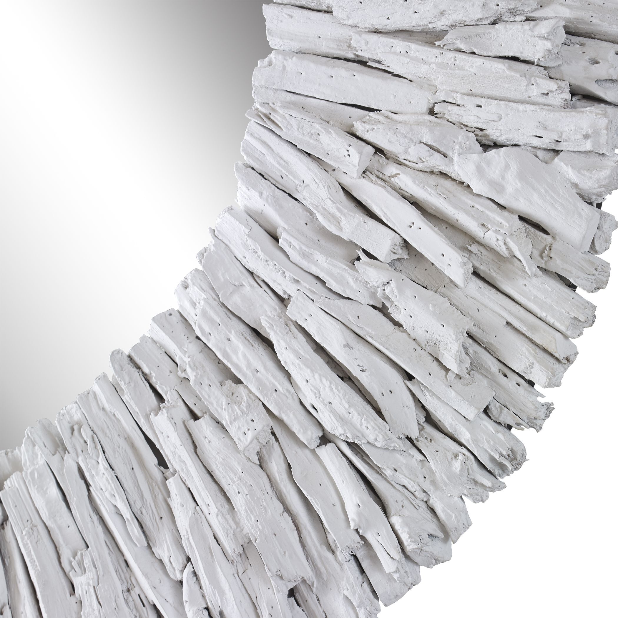 Teak Branch 39 X 2 inch Matte White Mirror