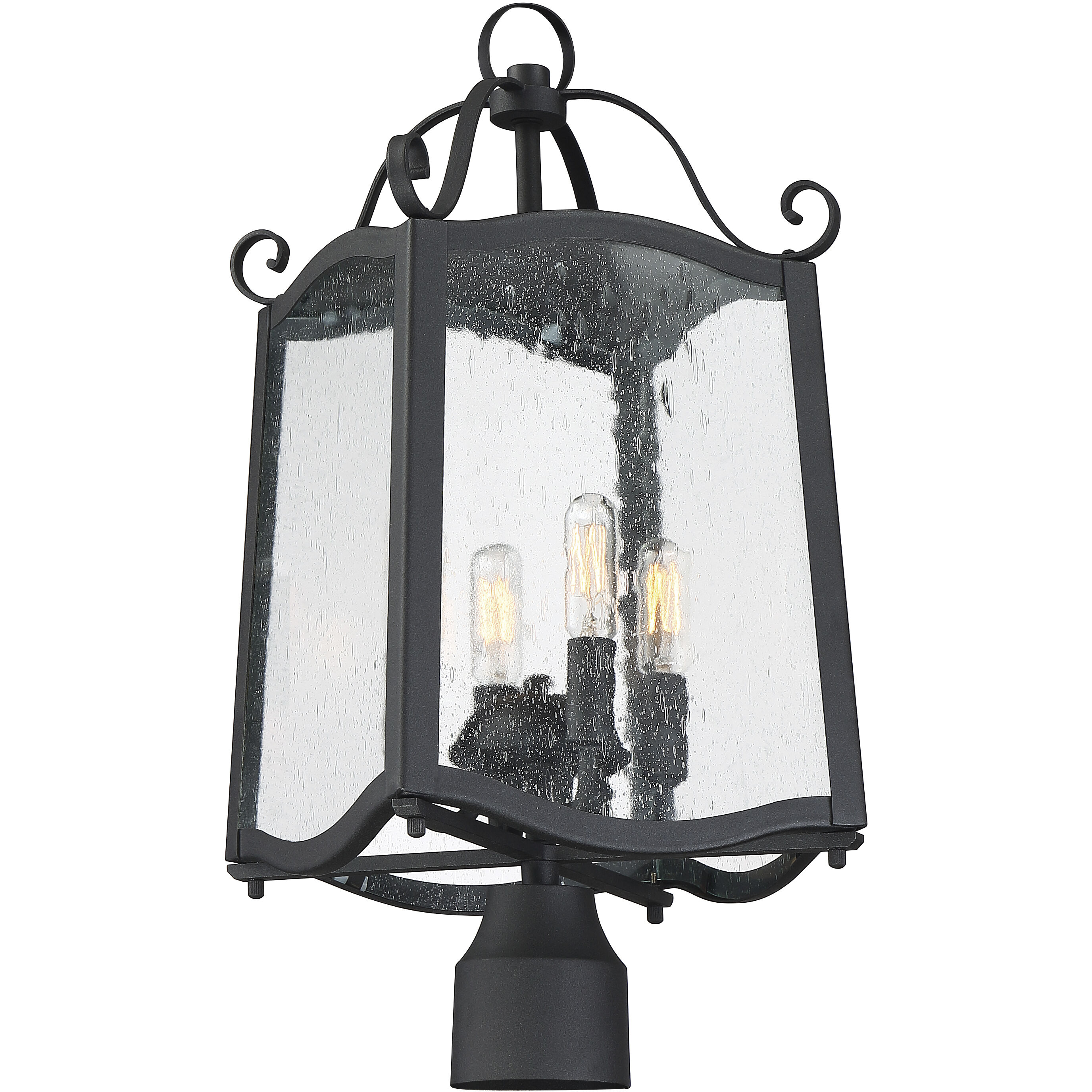 Glenwood 4 Light 21.75 inch Black Outdoor Post Lantern