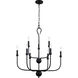 Blanche 9 Light 27 inch Matte Black Chandelier Ceiling Light