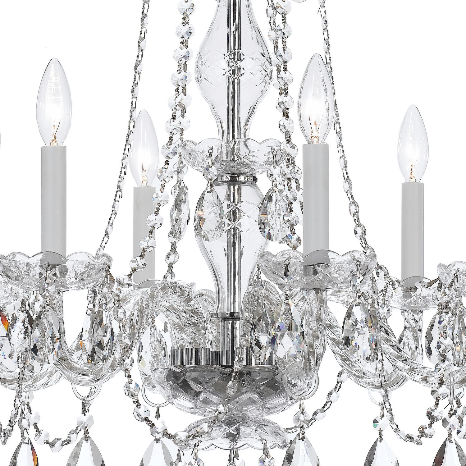 Traditional Crystal 6 Light 23 inch Polished Chrome Chandelier Ceiling Light in Clear Hand Cut