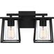 Lodge 2 Light 15 inch Matte Black Bath Light Wall Light, Medium
