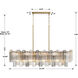 Addis 14 Light 51.75 inch Aged Brass Linear Chandelier Ceiling Light in Tronchi Glass Autumn