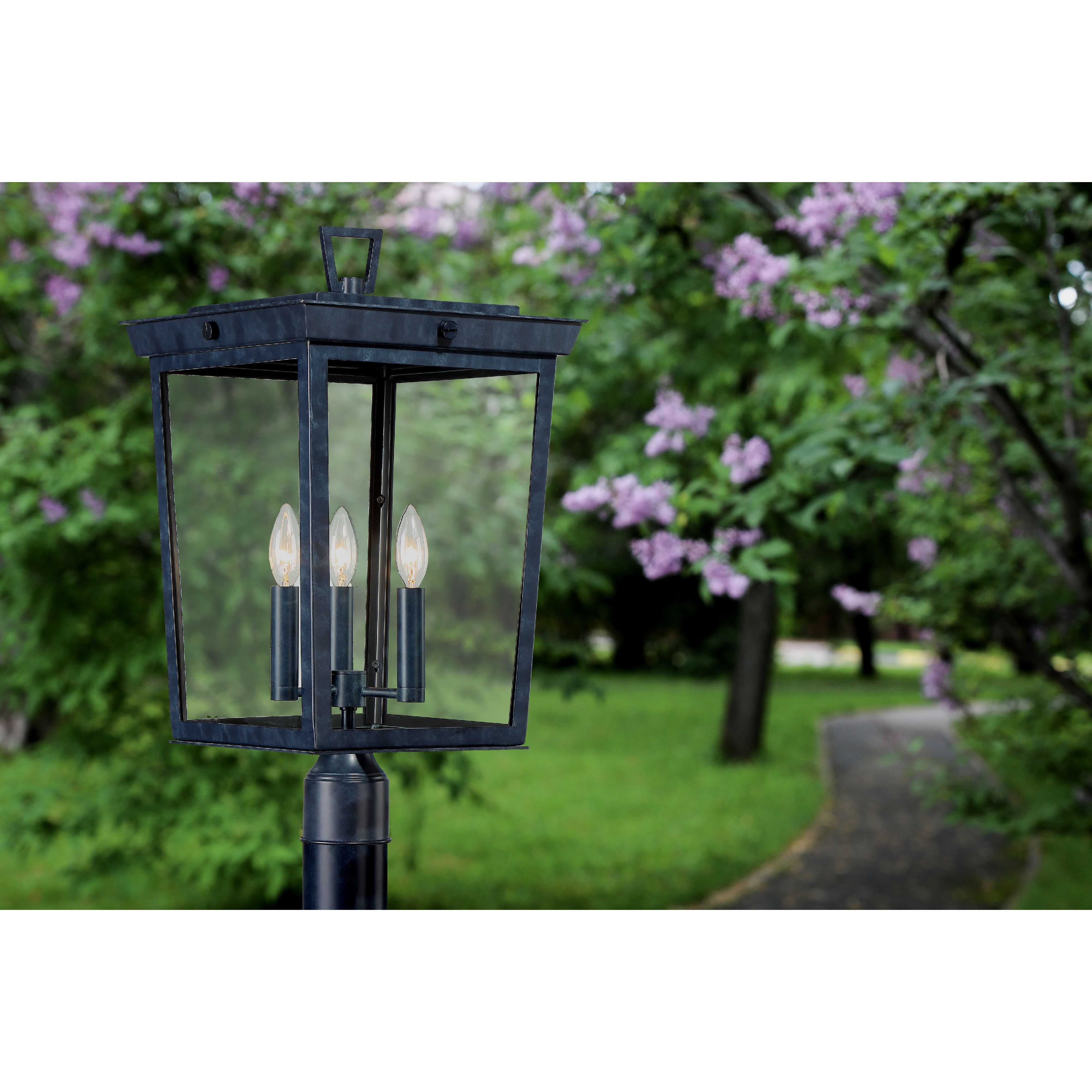 Belmont 3 Light 22.25 inch Graphite Outdoor Post