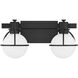 Pierce 2 Light 15.5 inch Matte Black Bathroom Vanity Light Wall Light