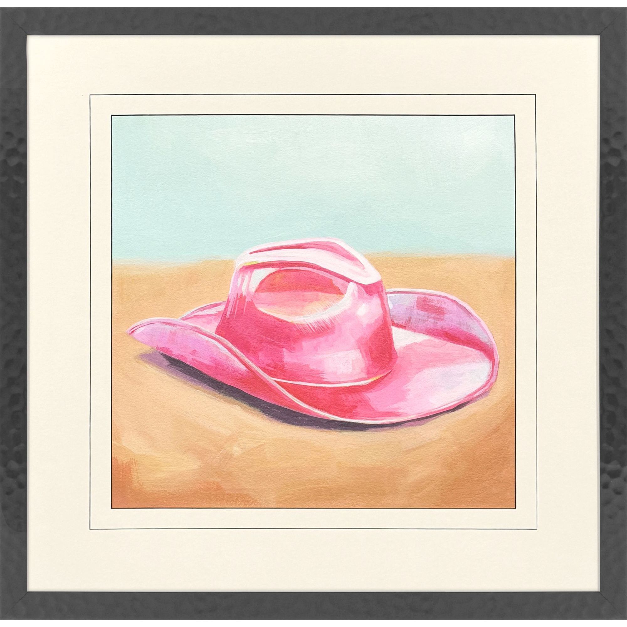Cowboy Barbee Pink and Turquoise and Rust Framed Art, Propac
