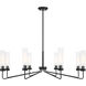Baker 8 Light 44 inch Matte Black Chandelier Ceiling Light, Essentials