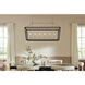 Delvin 6 Light 44.25 inch Champagne Bronze with Black Chandelier Linear Ceiling Light, Single