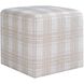 Joie 18 inch Chenille In Porcelain Plaid Ottoman