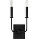 Avondale 2 Light 7 inch Matte Black ADA Wall Sconce Wall Light, Essentials