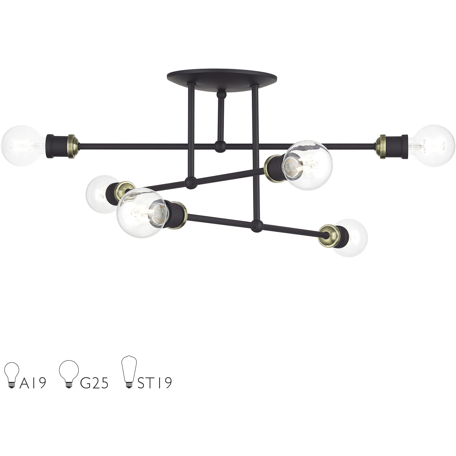 Delacroix 6 Light 28.00 inch Semi-Flush Mount