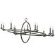 Alpine 12 Light Raw Steel Chandelier Ceiling Light