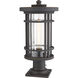 Jordan 1 Light 19.75 inch Oil Rubbed Bronze Outdoor Pier Mounted Fixture in 7.25
