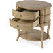 Jarvis Oval 2-Drawer Side Table in Beige