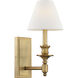 Washburn 1 Light 6.9 inch Warm Brass Wall Sconce Wall Light, Essentials