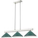 Cobalt 3 Light 46 inch Brushed Nickel Billiard Ceiling Light in Dark Green