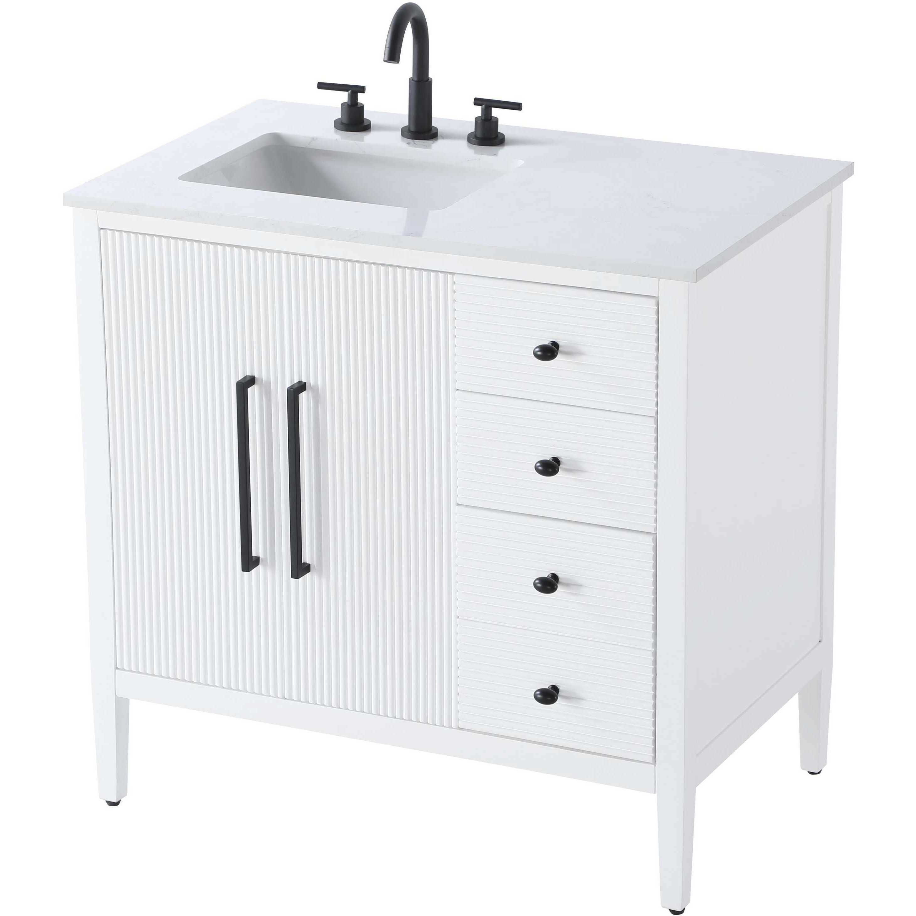 Blakely 36 X 34 inch White Bathroom Vanity Cabinet