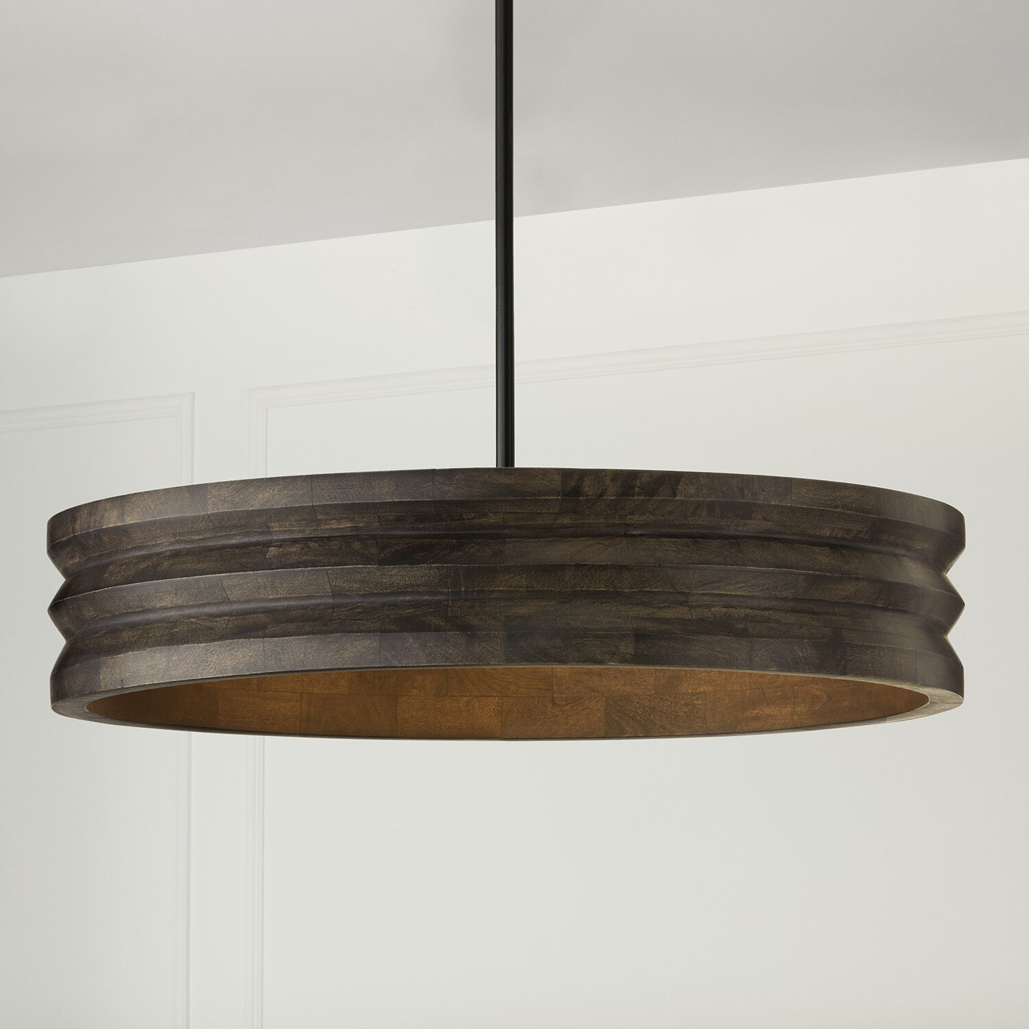Dunn 4 Light 30 inch Espresso Stain and Black Chandelier Ceiling Light